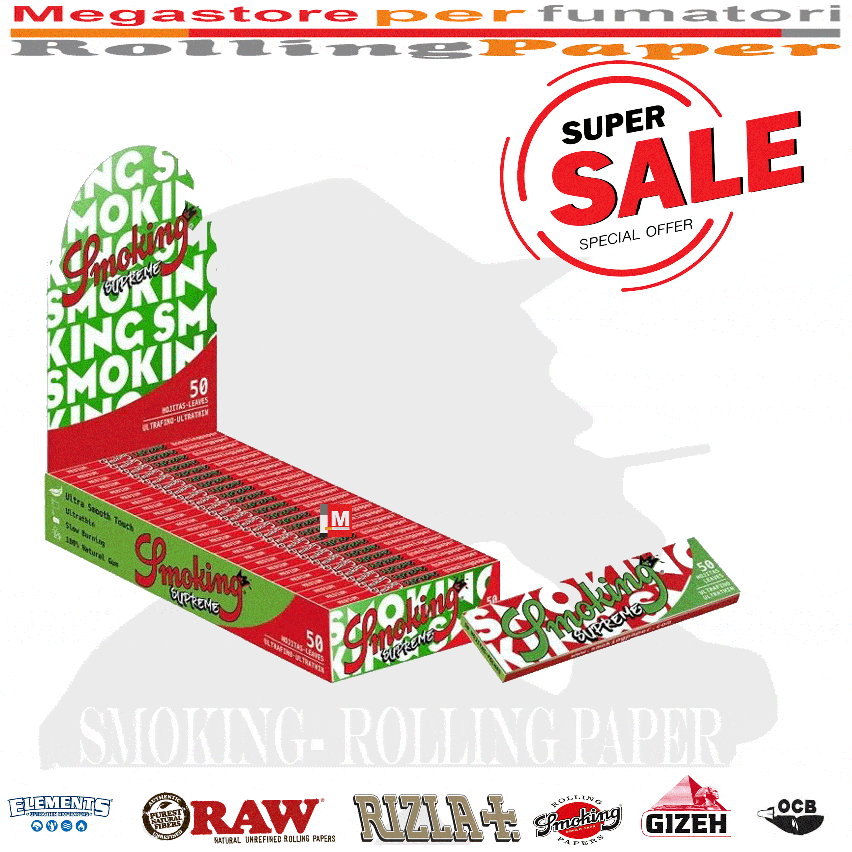 Smoking Supreme Ultra Thin 1¼ Papers – 25 Booklets